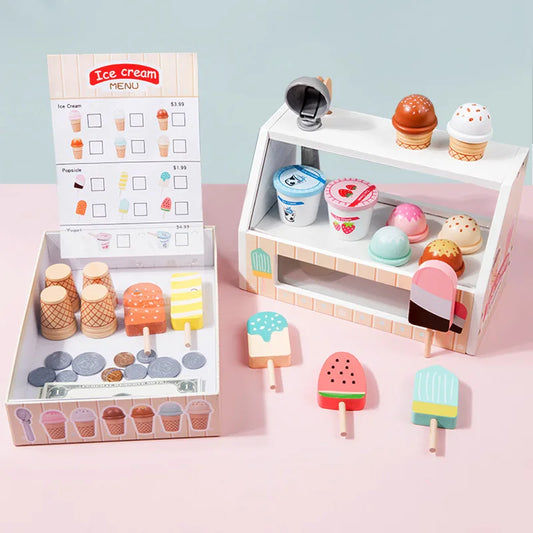Miniboo Montessori  Wooden toys Ice Cream Counter Playset