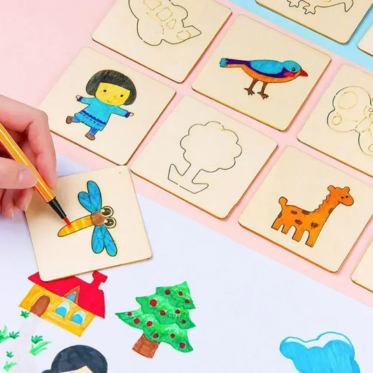 20 Wooden DIY Painting Stencils for Kids | Montessori Craft Toys and Educational